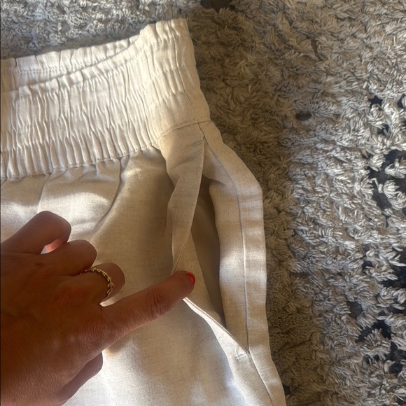 H&M Casual Cream Linen Pants - Picture 5 of 6